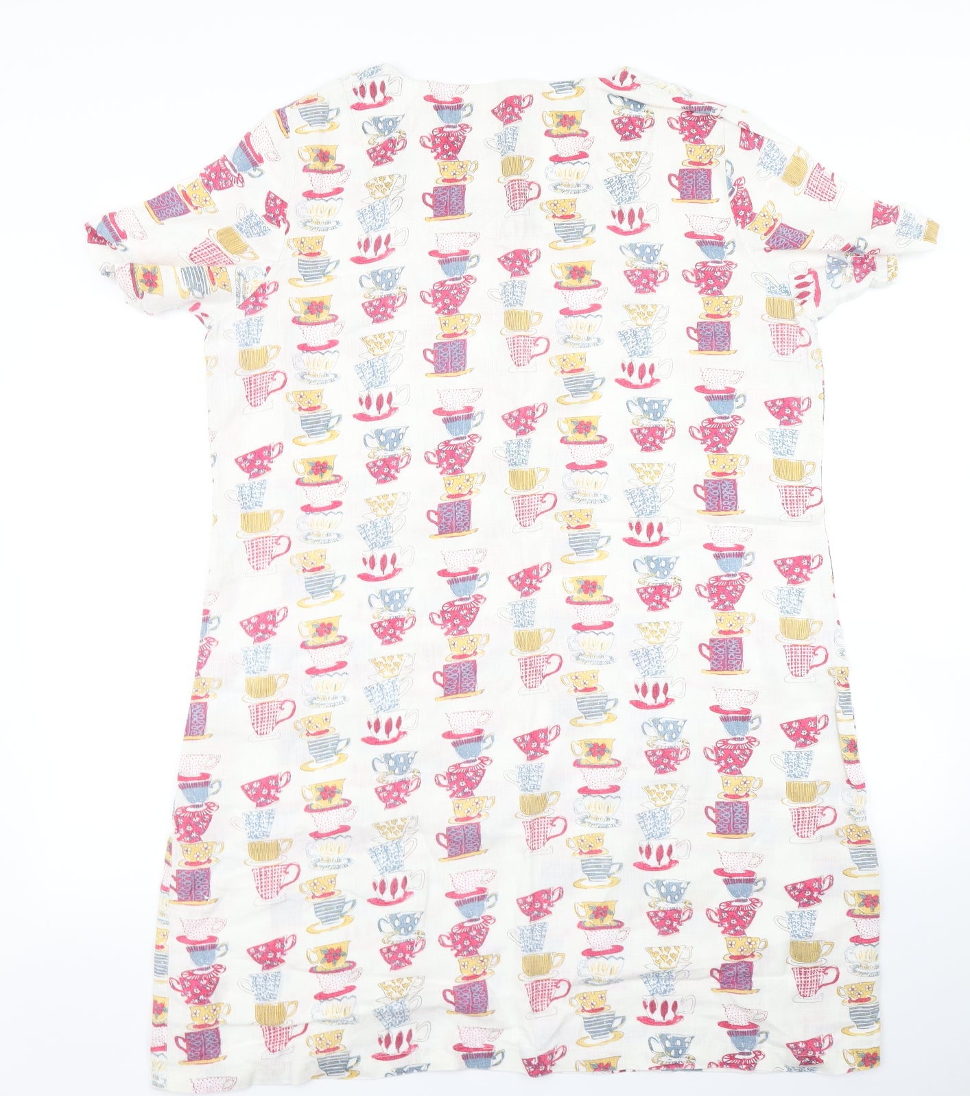 Mistral Womens White   A-Line  Size 16  - Teacup print