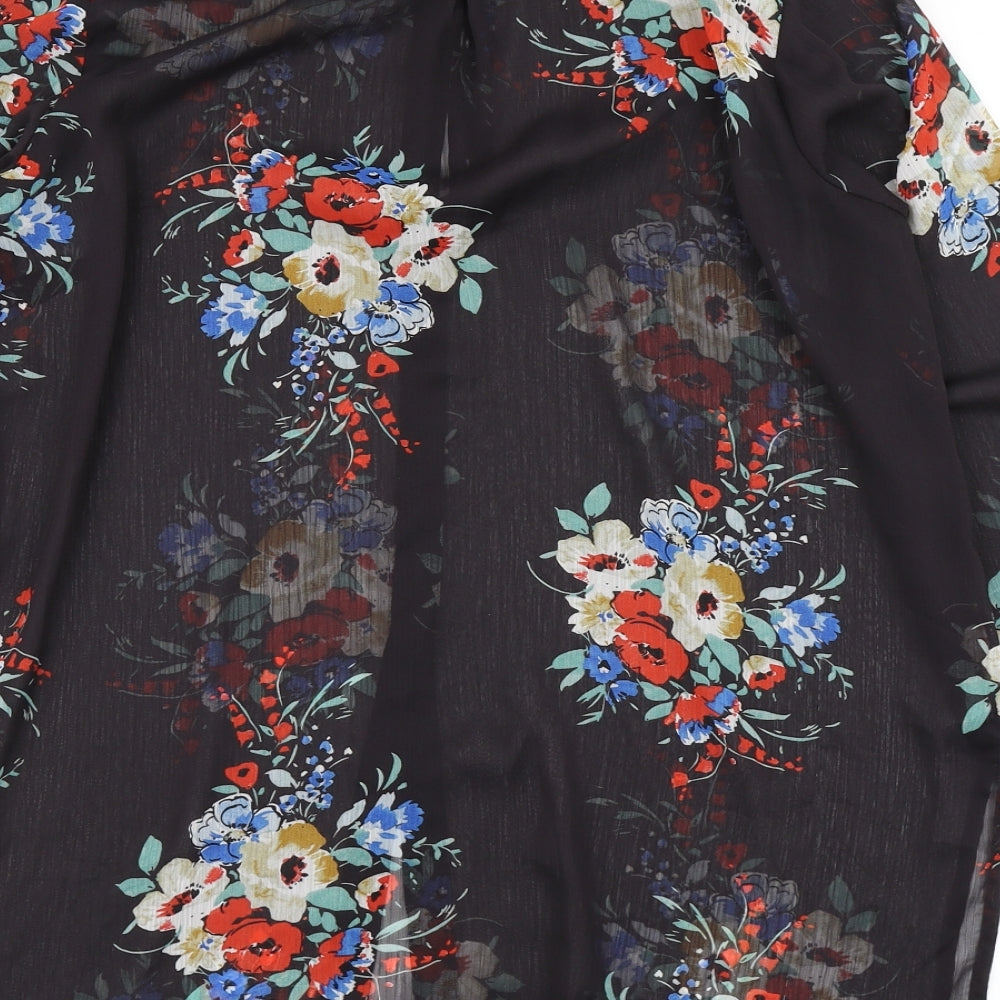 Papaya Womens Black Floral  Basic Blouse Size 16