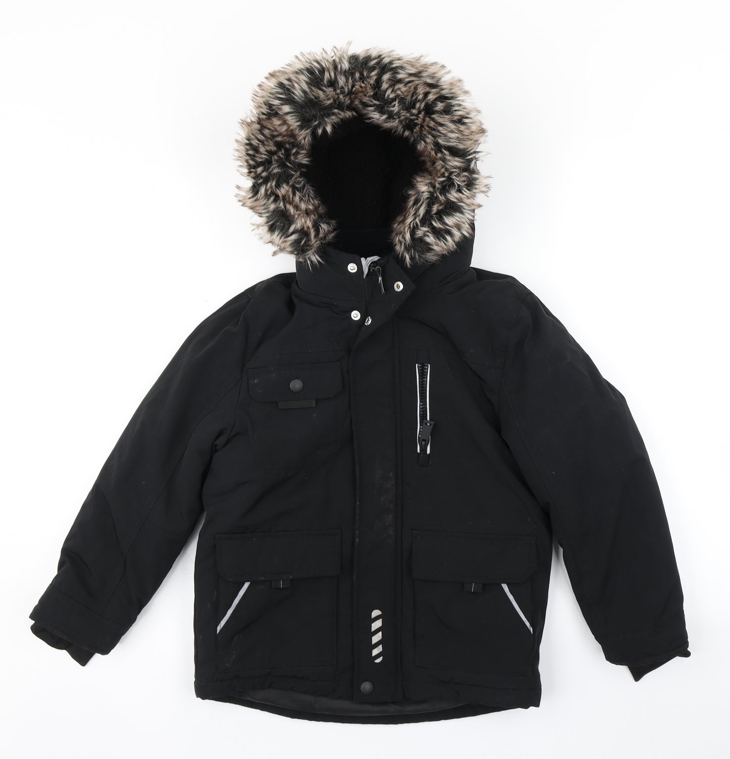 Nutmeg Boys Black   Parka Coat Size 6-7 Years