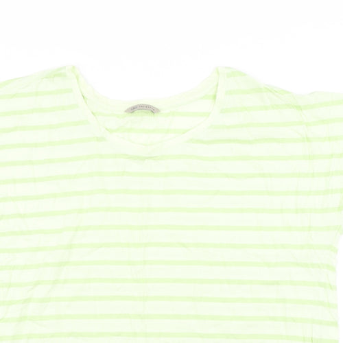 M&S Womens Green Striped  Basic T-Shirt Size 18