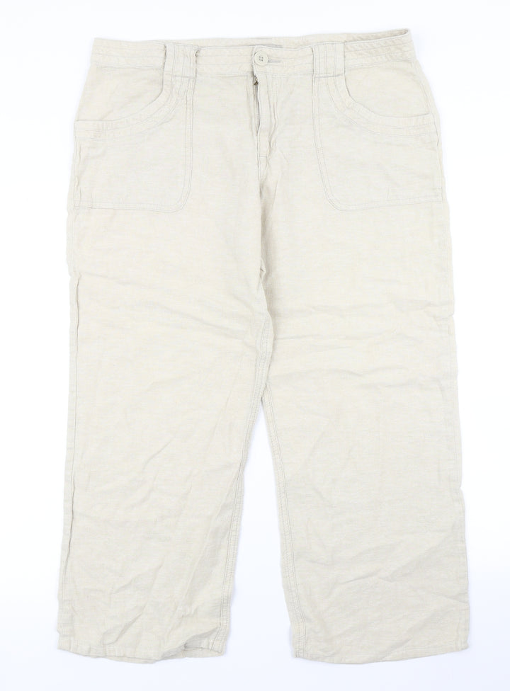 TU Womens Beige Cargo Trousers Size 14 L25 in