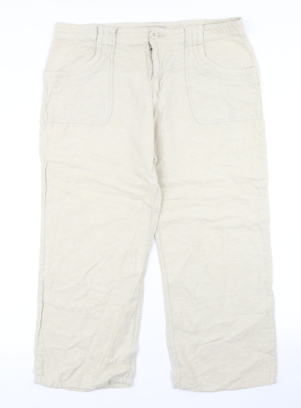 TU Womens Beige   Cargo Trousers Size 14 L25 in