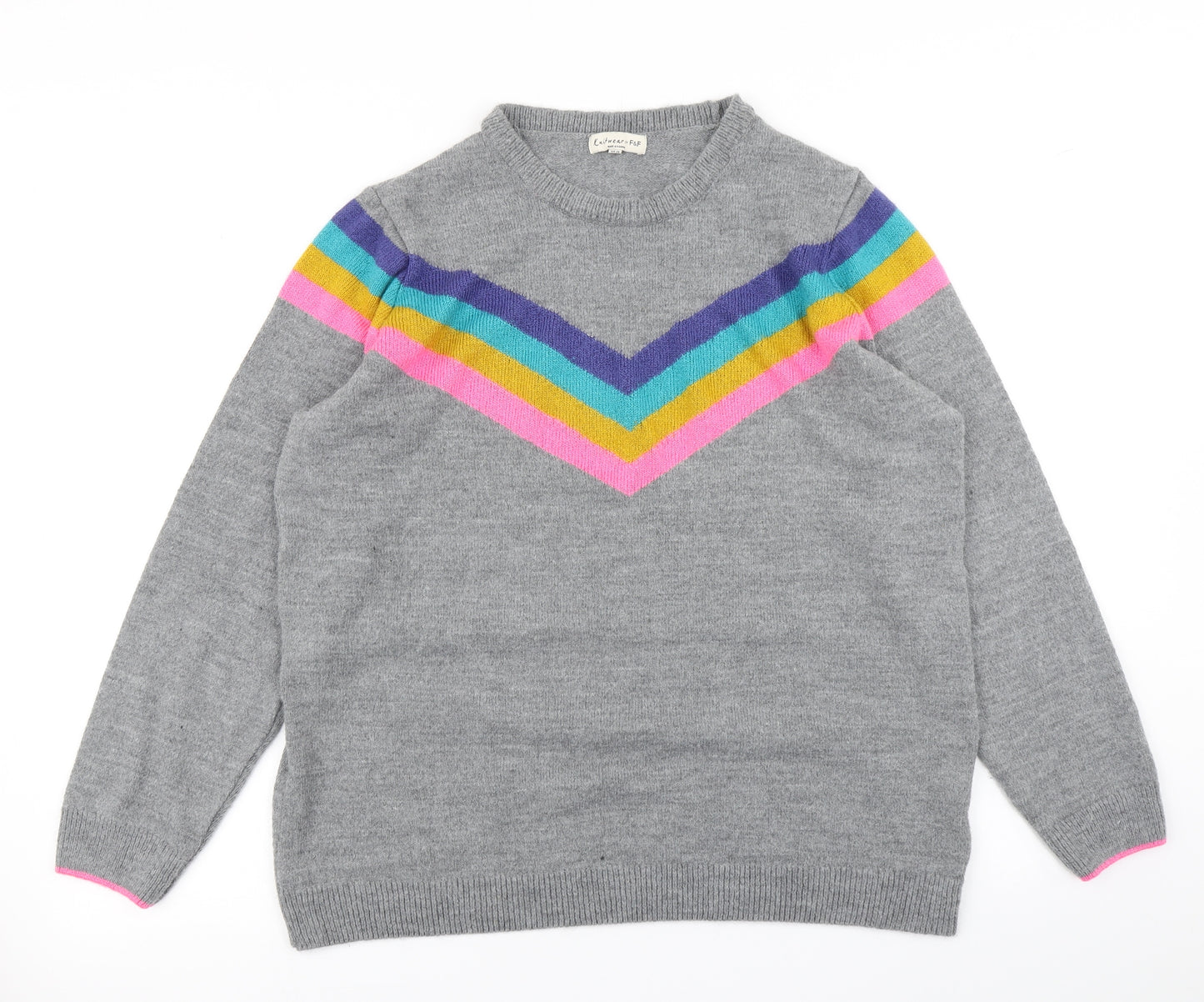 F&F Womens Grey  Knit Pullover Jumper Size 20