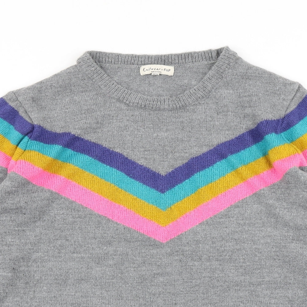 F&F Womens Grey  Knit Pullover Jumper Size 20