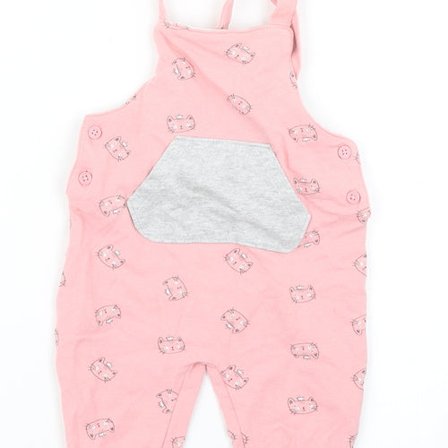 Matalan Girls Pink   Dungaree One-Piece Size 3-6 Months