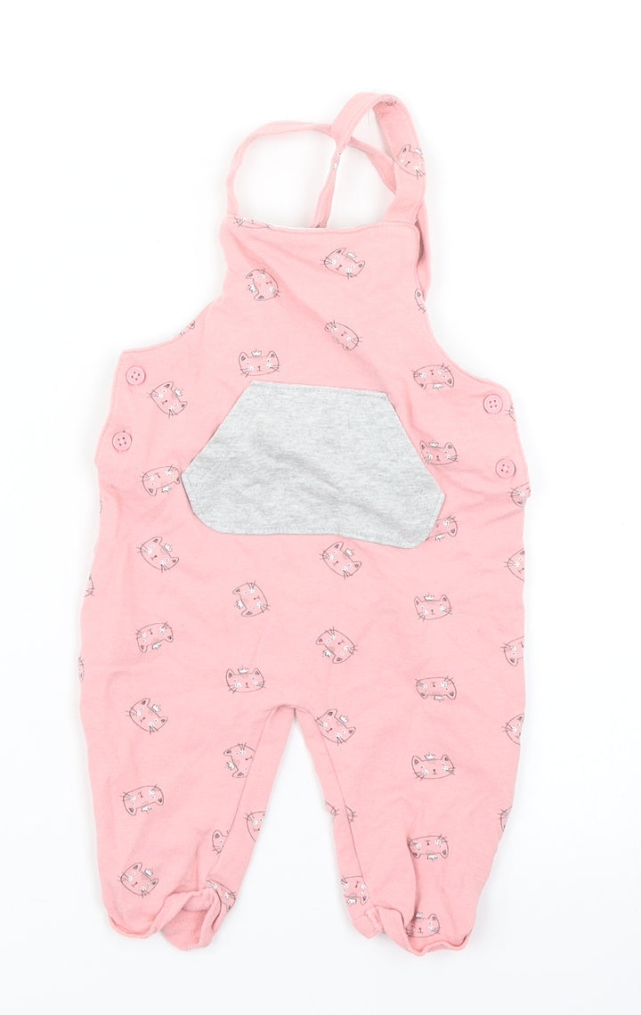 Matalan Girls Pink Dungaree One-Piece Size 3-6 Months