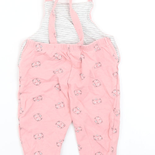 Matalan Girls Pink   Dungaree One-Piece Size 3-6 Months