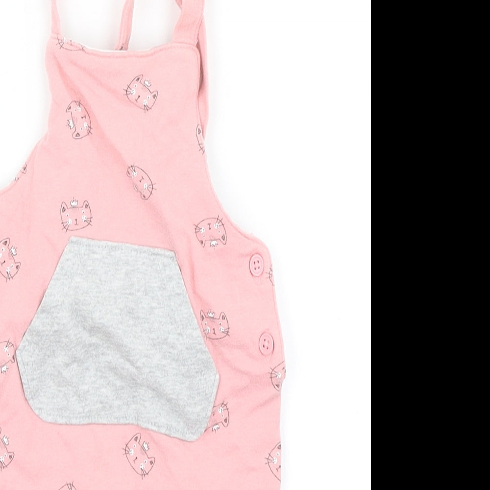 Matalan Girls Pink   Dungaree One-Piece Size 3-6 Months