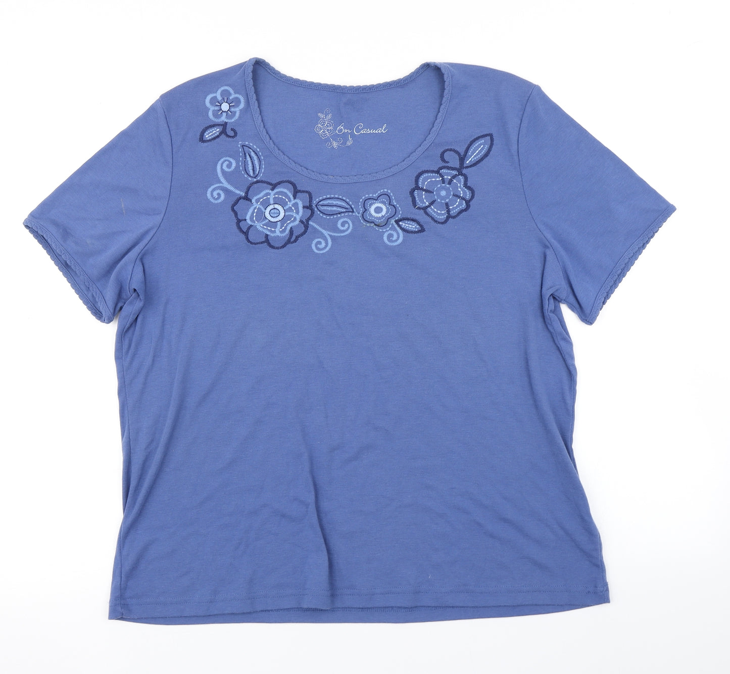 Bm Casual Womens Blue   Basic T-Shirt Size L