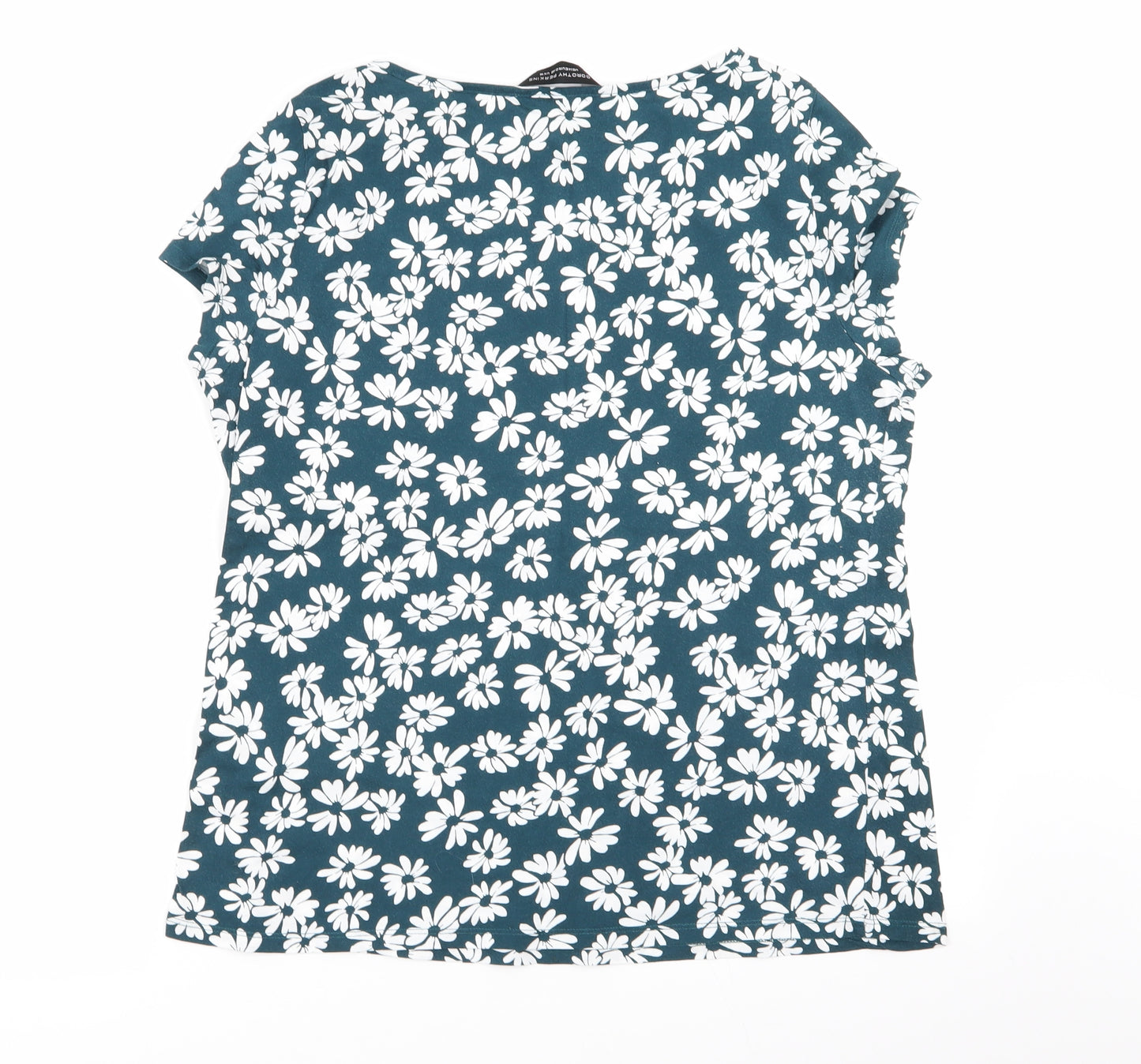 Dorothy Perkins Womens Green Floral  Basic T-Shirt Size 18
