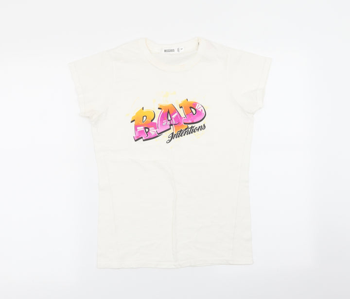 Missguided Womens White   Basic T-Shirt Size S
