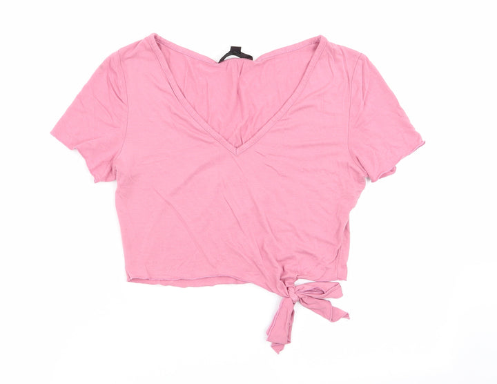 Missguided Womens Pink   Basic T-Shirt Size 8