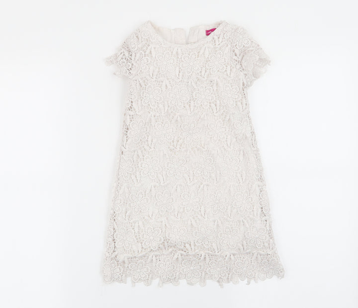 young dimenson Girls White Floral  Fit & Flare  Size 2-3 Years