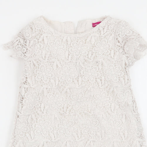 young dimenson Girls White Floral  Fit & Flare  Size 2-3 Years