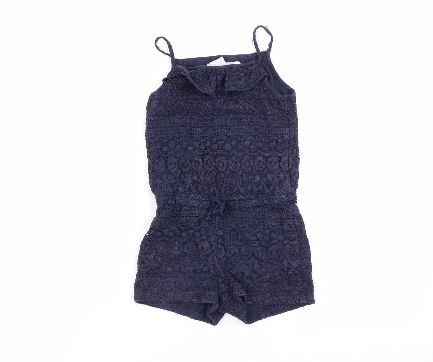 H&M Girls Blue Floral  Playsuit One-Piece Size 3-4 Years