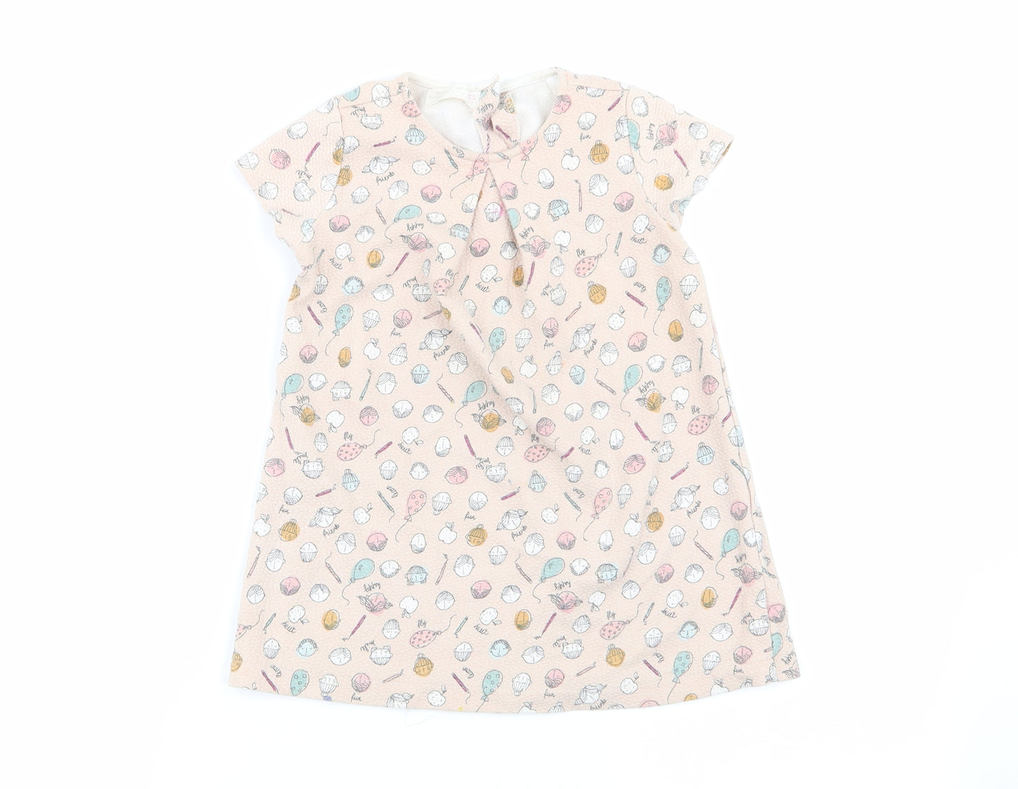 Zara Girls Beige Geometric  Fit & Flare  Size 3-4 Years