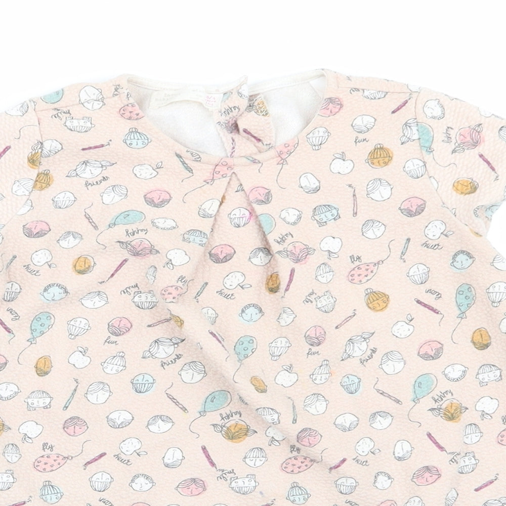 Zara Girls Beige Geometric  Fit & Flare  Size 3-4 Years