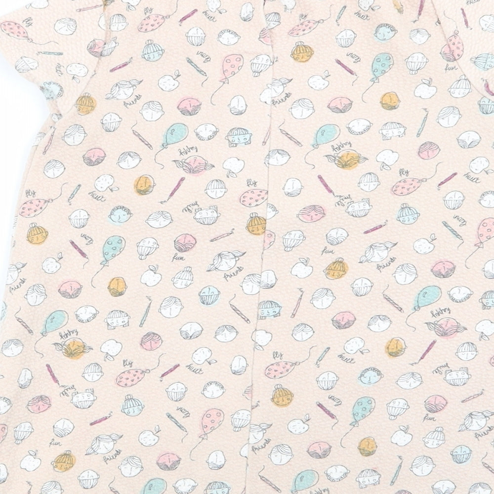 Zara Girls Beige Geometric  Fit & Flare  Size 3-4 Years