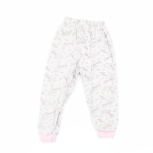 Preworn Girls Grey Floral  Babydoll Pyjama Pants Size 18-24 Months