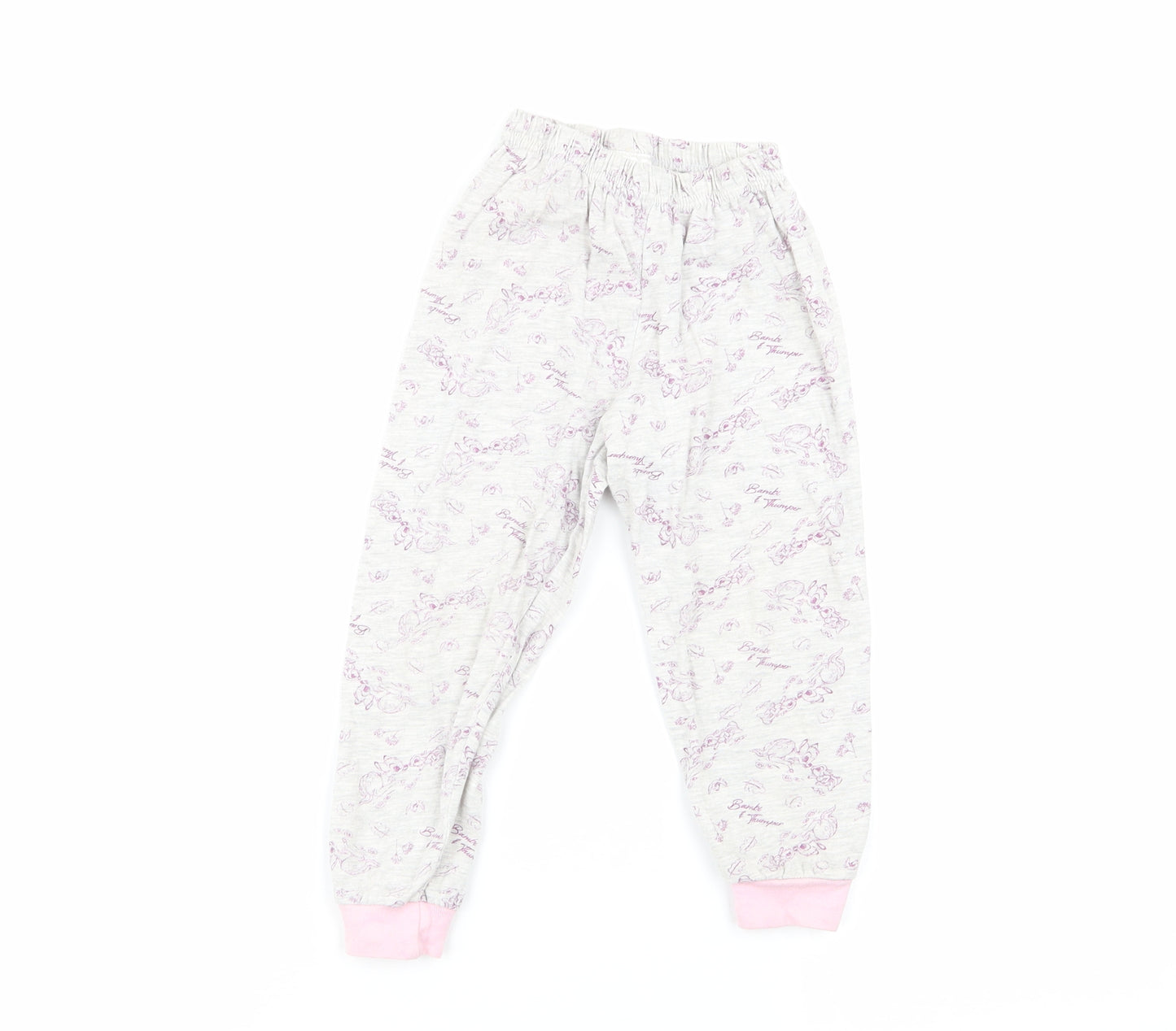 Preworn Girls Grey Floral  Babydoll Pyjama Pants Size 18-24 Months