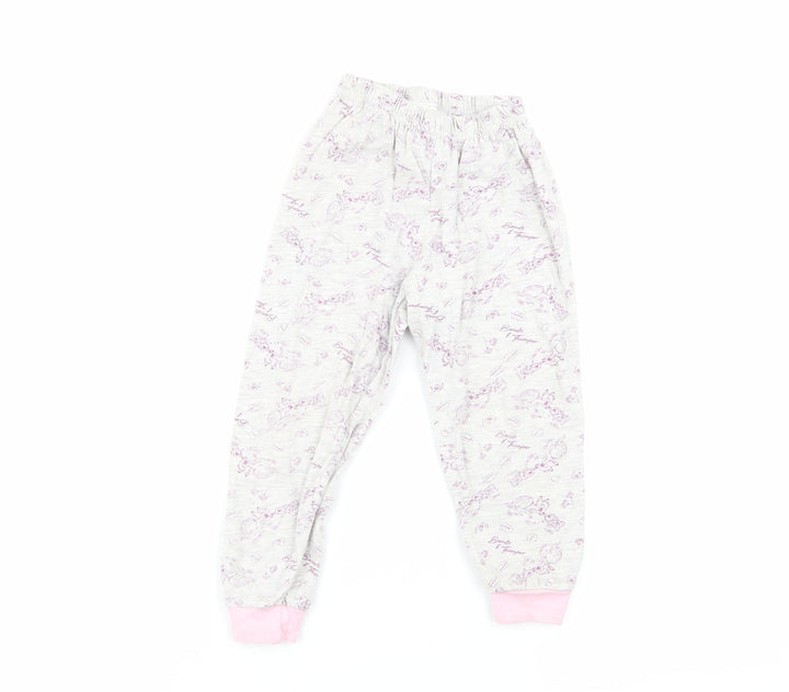 Preworn Girls Grey Floral  Babydoll Pyjama Pants Size 18-24 Months