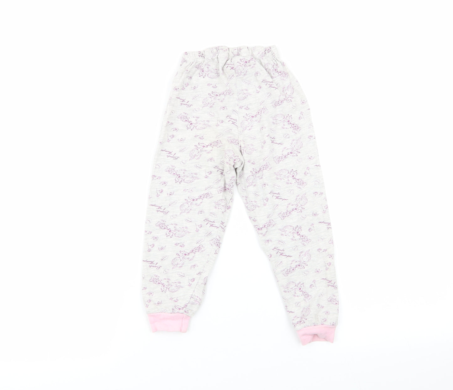 Preworn Girls Grey Floral  Babydoll Pyjama Pants Size 18-24 Months