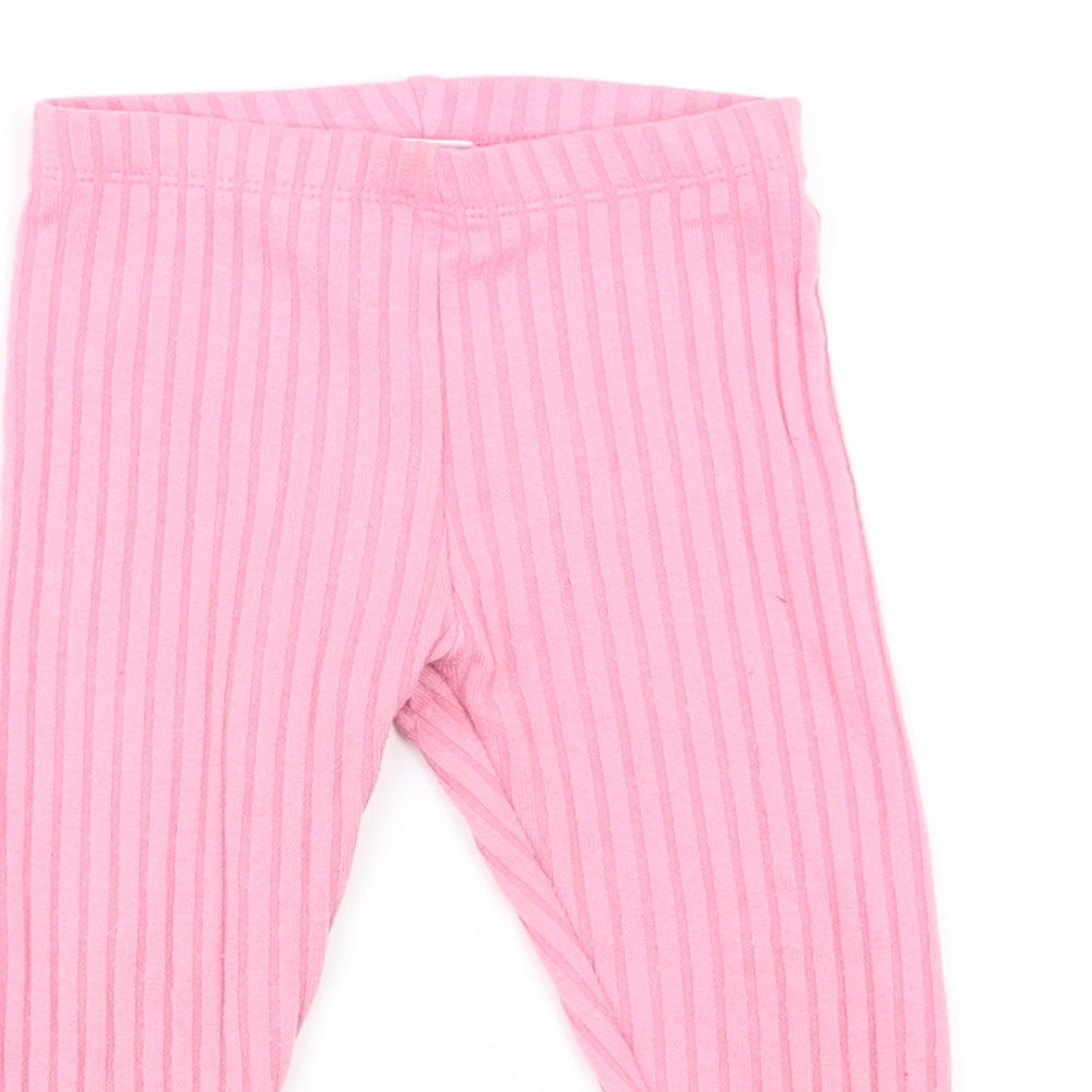 F&F Girls Pink   Jogger Trousers Size 12-18 Months  - legging