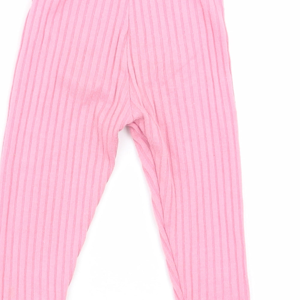 F&F Girls Pink   Jogger Trousers Size 12-18 Months  - legging