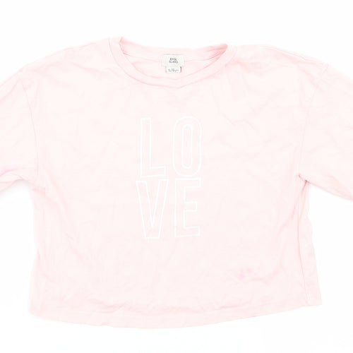 River Island Girls Pink   Basic T-Shirt Size 5-6 Years