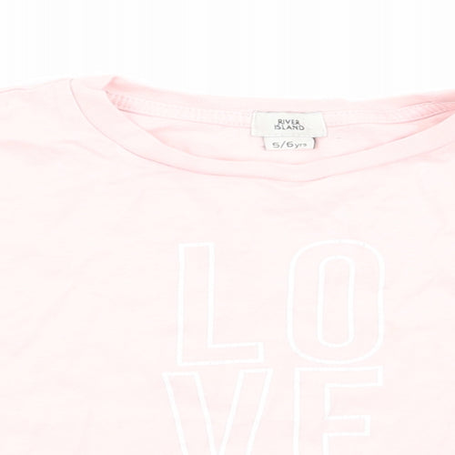 River Island Girls Pink   Basic T-Shirt Size 5-6 Years