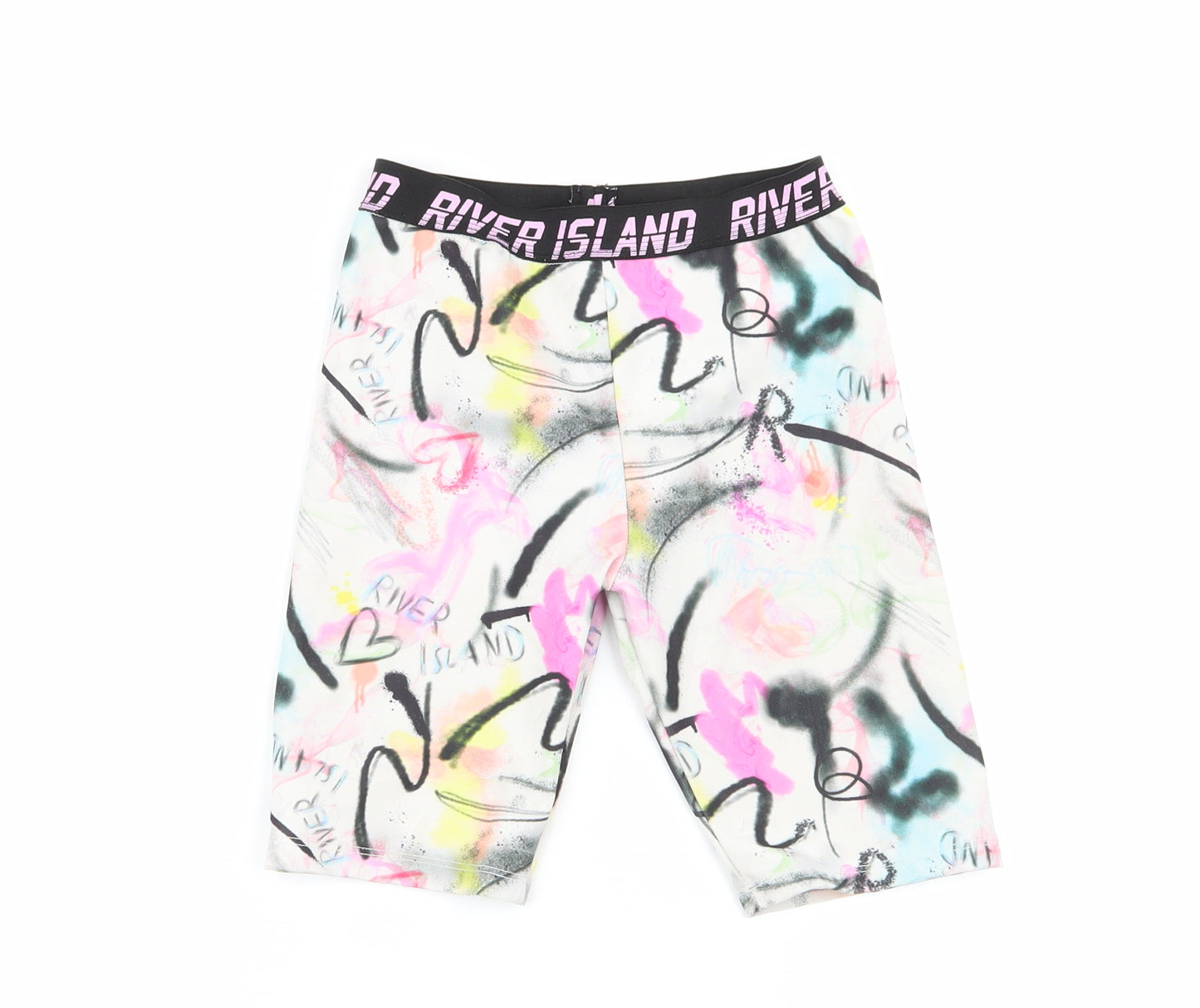 River Island Girls Multicoloured Geometric  Sweat Shorts Size 7-8 Years