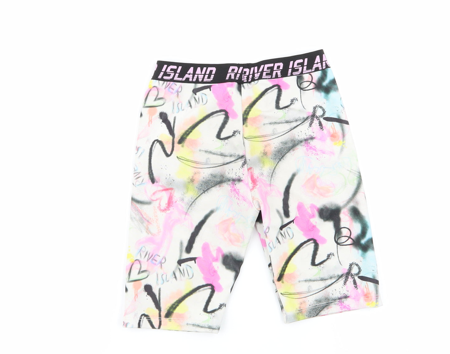 River Island Girls Multicoloured Geometric  Sweat Shorts Size 7-8 Years