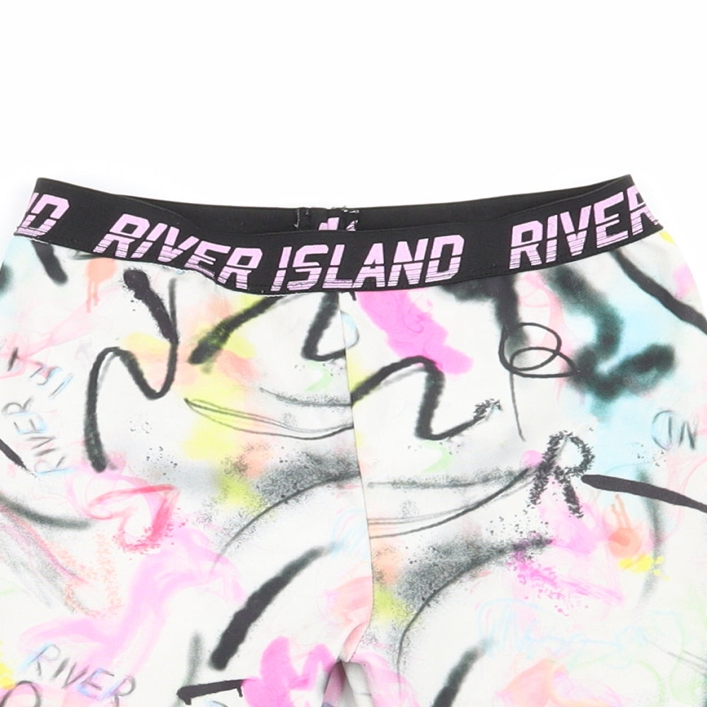 River Island Girls Multicoloured Geometric  Sweat Shorts Size 7-8 Years