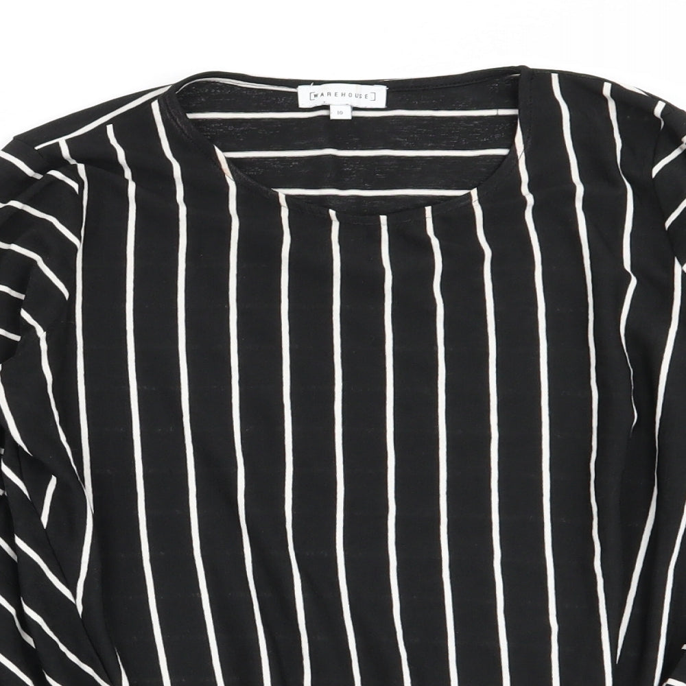 Warehouse Womens Multicoloured Striped  Basic T-Shirt Size 10