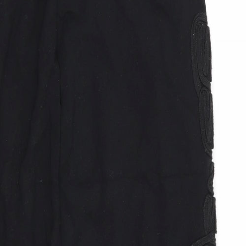 Miss Selfridge Womens Black Geometric  Straight & Pencil Skirt Size 8  - Stretch waistband