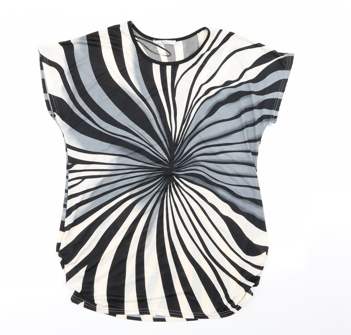 Klass Womens Multicoloured Geometric Basic T-Shirt Size S