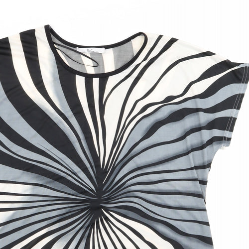 Klass Womens Multicoloured Geometric  Basic T-Shirt Size S