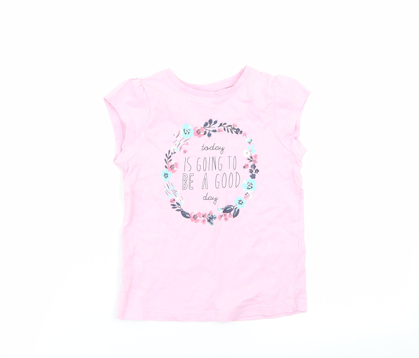 Asda George Girls Pink   Basic T-Shirt Size 3-4 Years