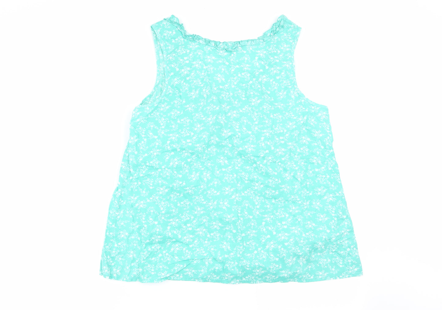 F&F Womens Green Floral  Basic Tank Size 16