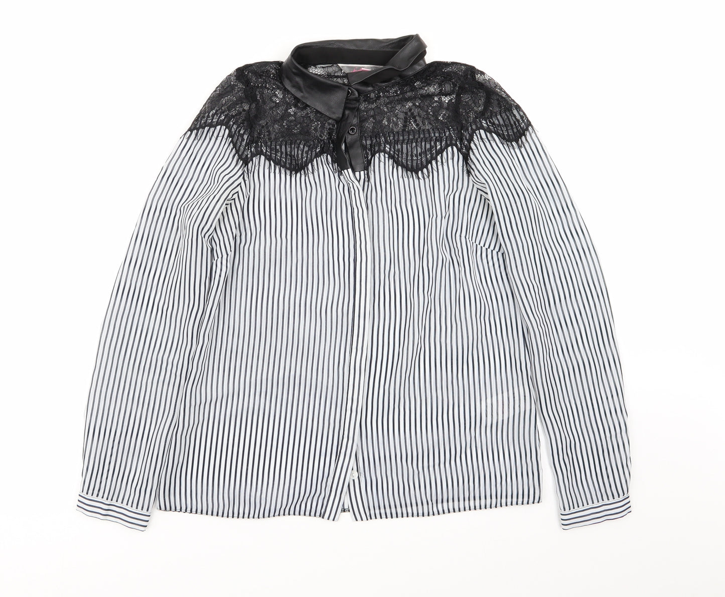 Lipsy Womens Multicoloured Striped  Basic Button-Up Size 8