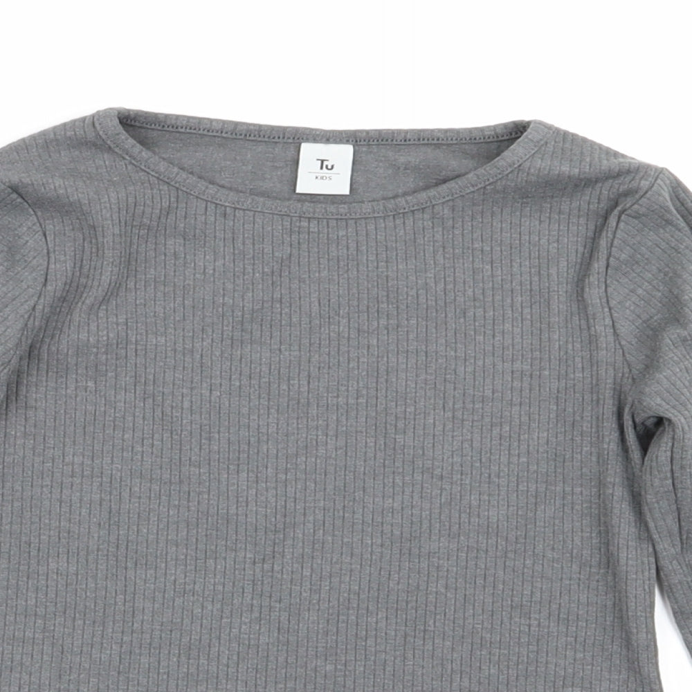 TU Girls Grey   Basic T-Shirt Size 6 Years