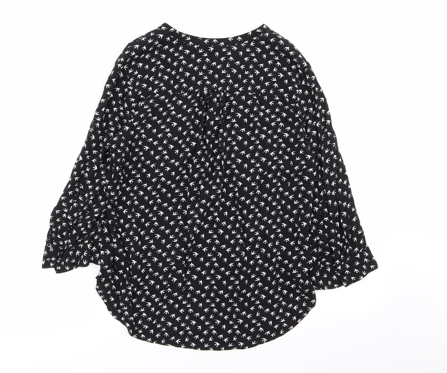 Primark Womens Black Animal Print  Basic Blouse Size 14