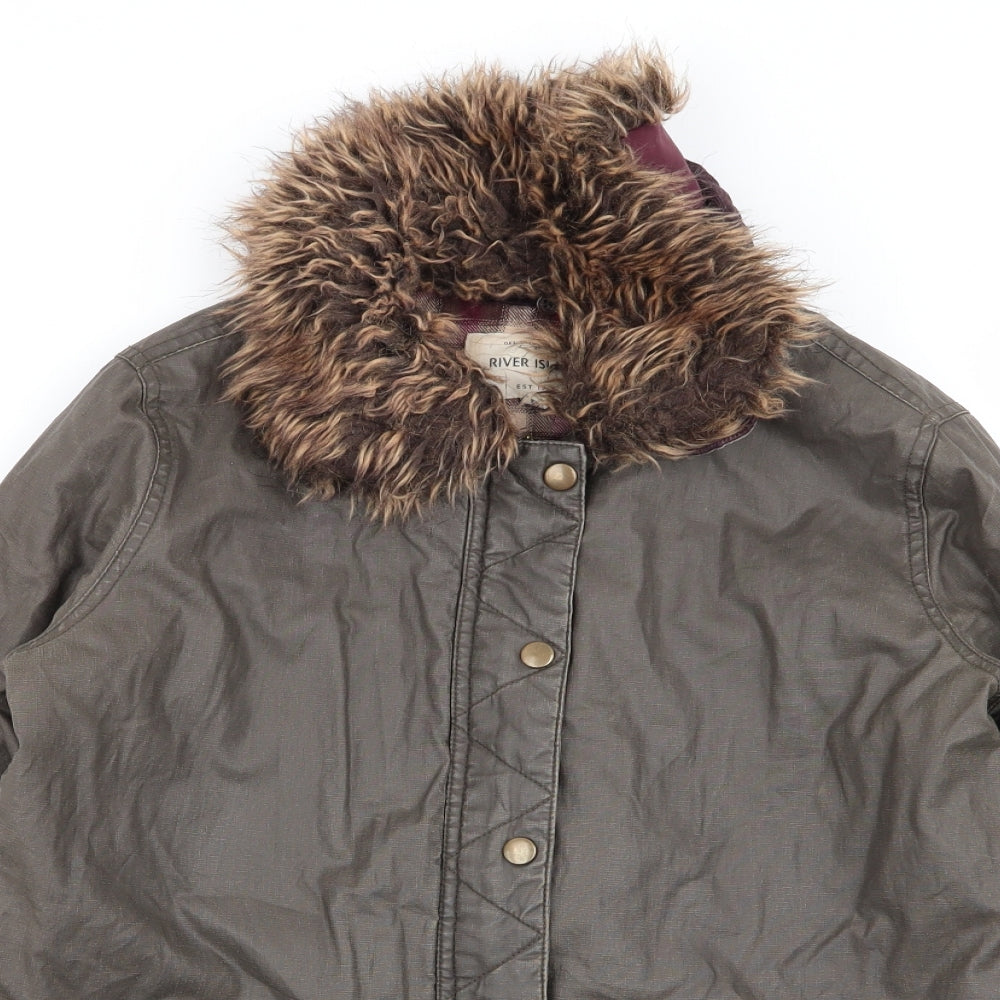 River Island Womens Brown   Overcoat Coat Size 8
