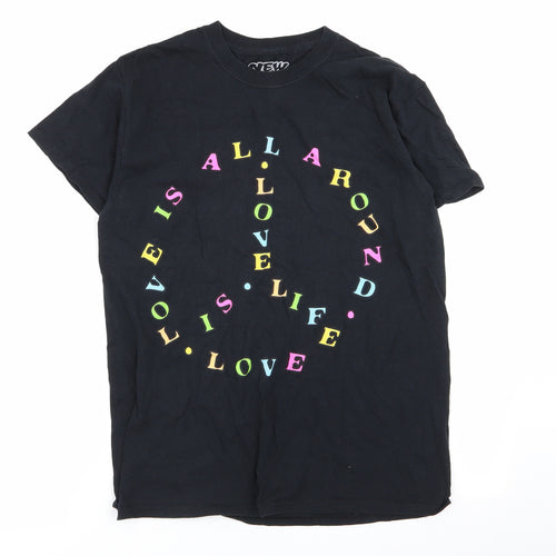 New Love Club Womens Black   Basic T-Shirt Size S