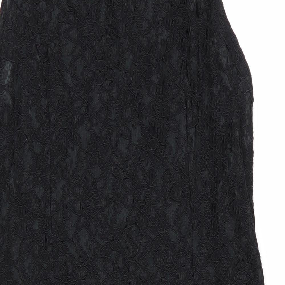 Wallis Womens Black Geometric  Fit & Flare  Size 14