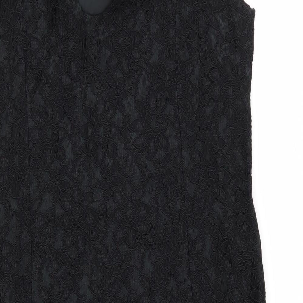 Wallis Womens Black Geometric  Fit & Flare  Size 14