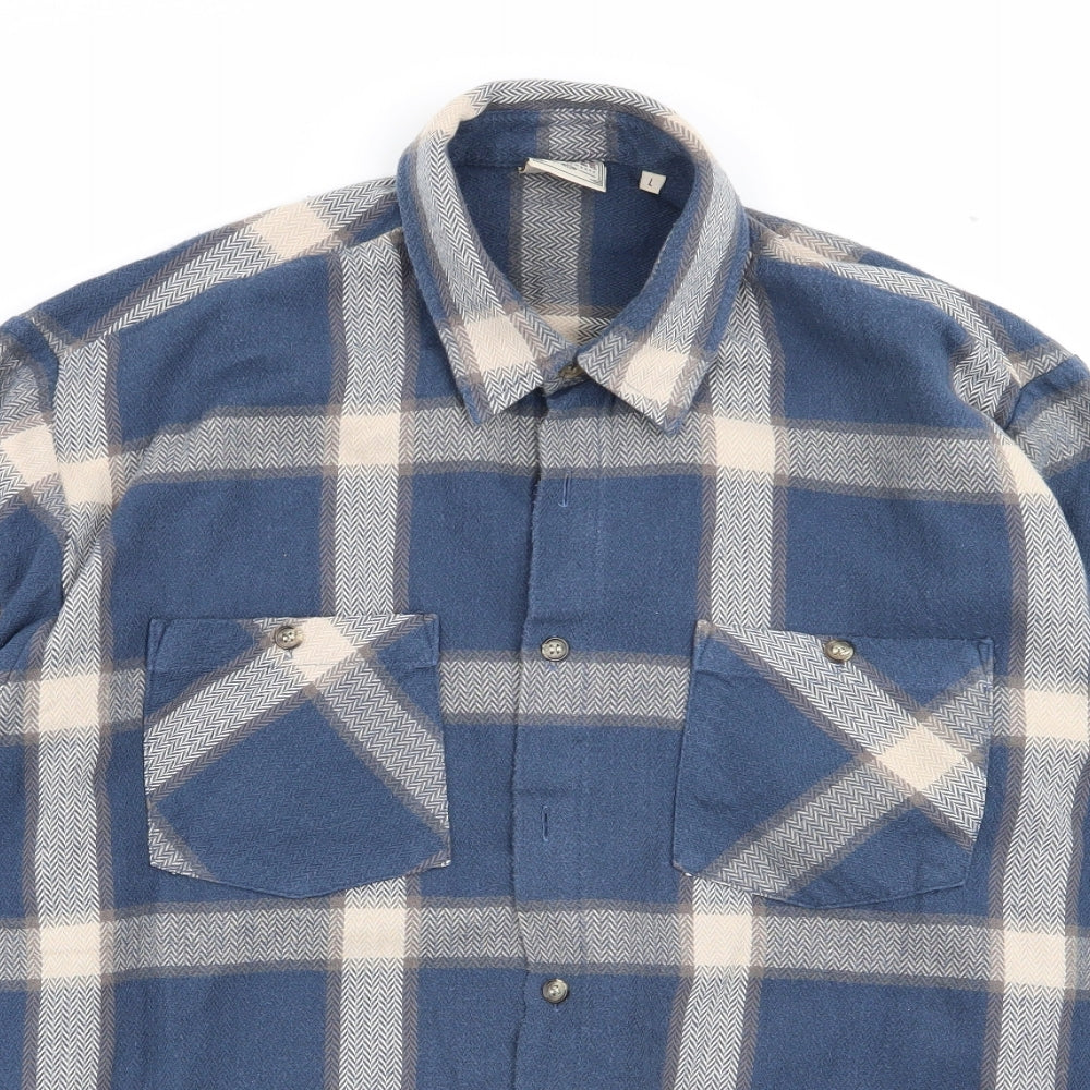 trader Mens Multicoloured Check   Button-Up Size L