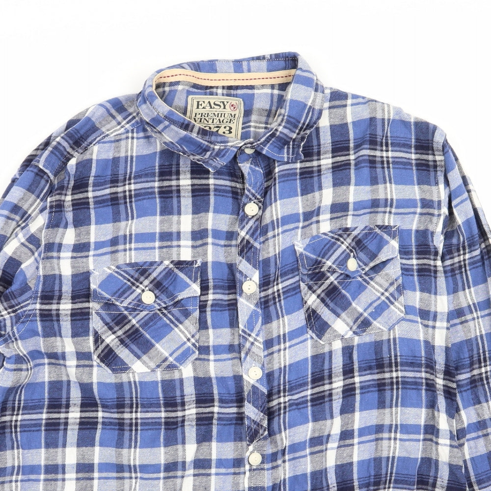 Easy Mens Multicoloured Check   Button-Up Size 2XL
