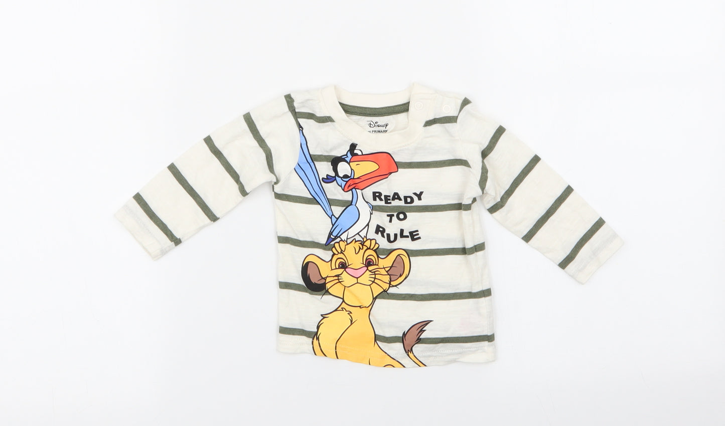 Primark Boys Multicoloured Striped  Basic T-Shirt Size 3-6 Months