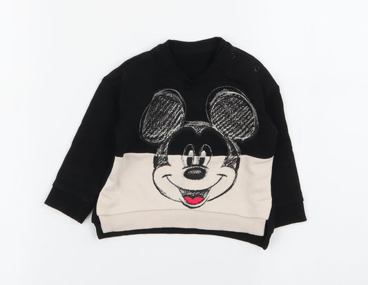 Front view of Asda George girls’ multicoloured jumper, size 3-6, months - disney